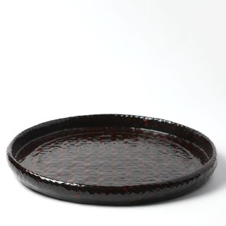 Japonský servírovací tác. Ø 30 cm. Ruční práce. Pravý přírodní lak uruši. Bambus. Nepoužitý. 70. léta Lehký z tenkého...