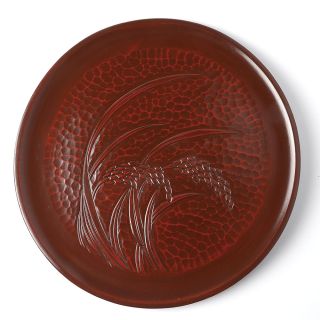 Japonský luxusní tác. Kamakura. Ø 33 cm. Autorská řezba. Nepoužitý. Pravý přírodní lak uruši. Nádherná autorská ruční...